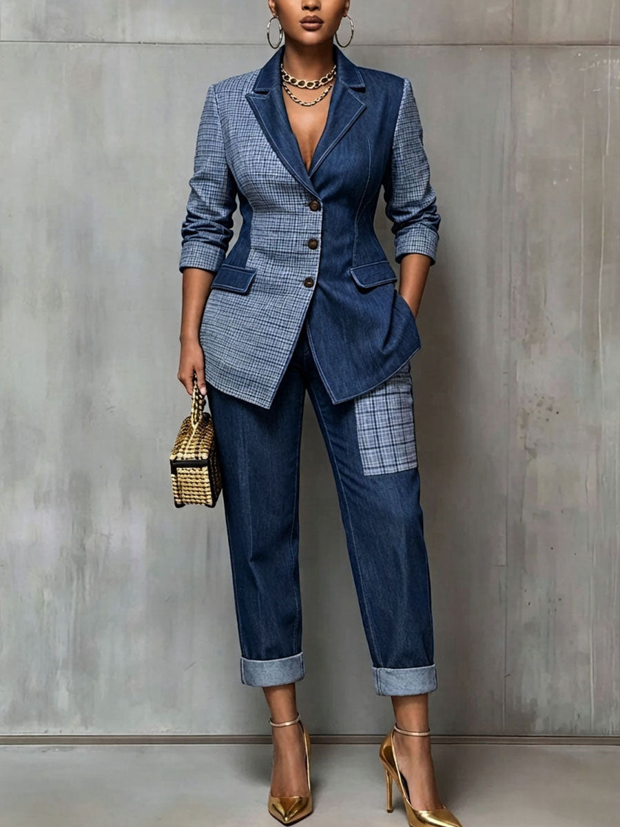 Chic Comfortable Patchwork Denim Jeans