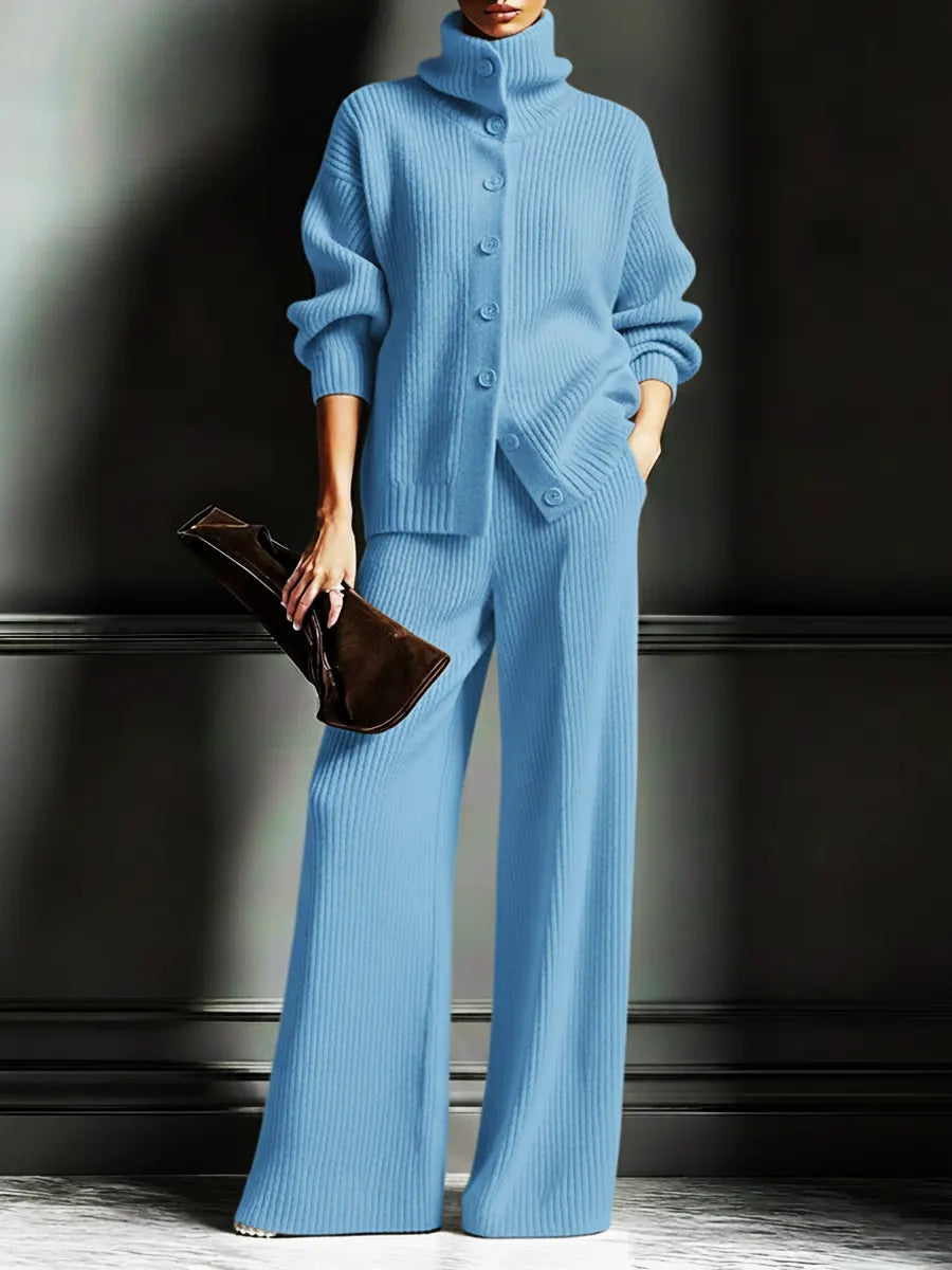 Women's Cozy Cardigan Sweater and Pants Two-Piece Set