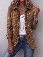Bohemian Animal-print Ruffled Linen-cotton Jacket
