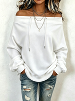 Stylish Off-the-shoulder Oversize Sweatshirt