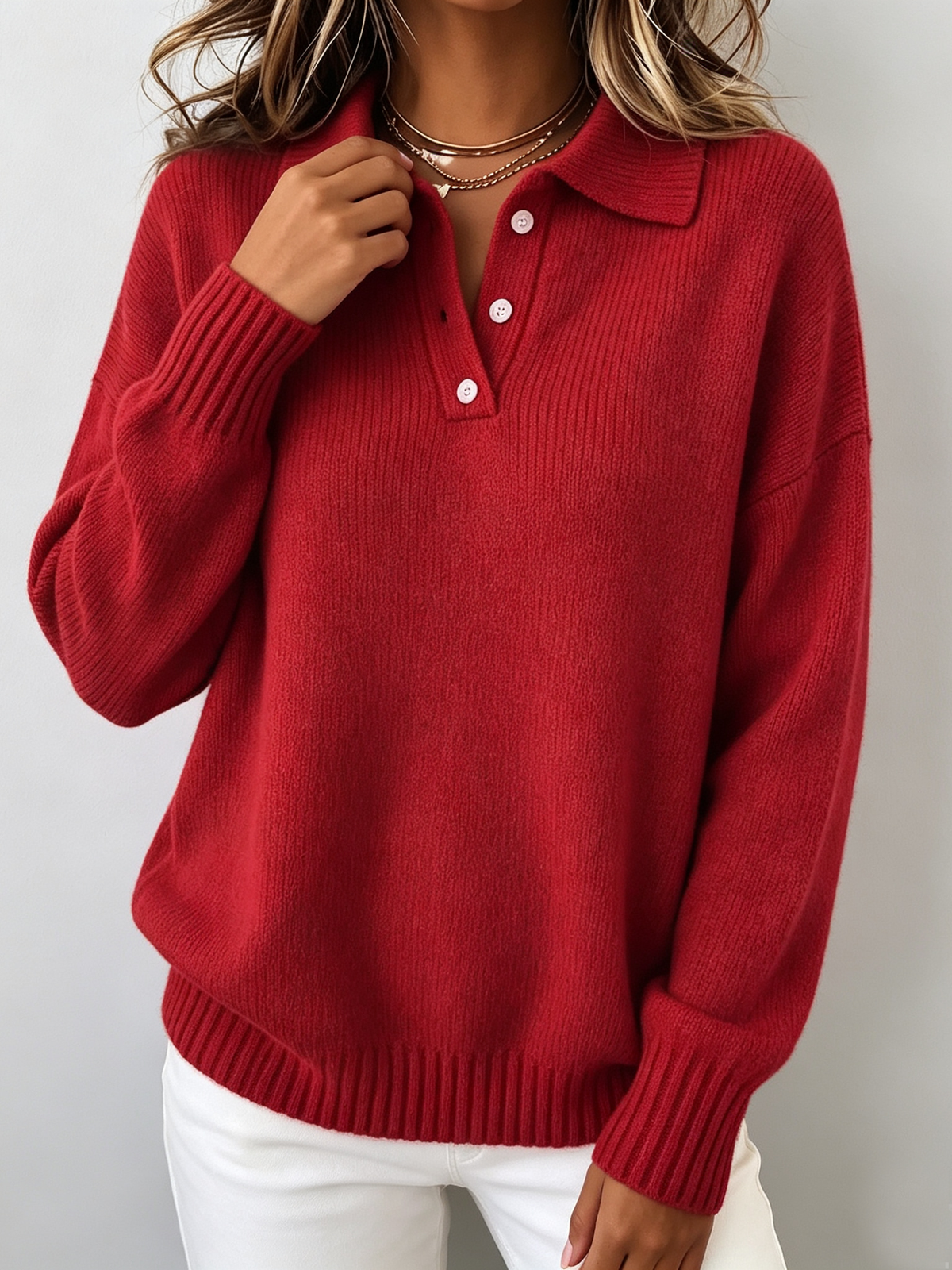 Cozy Chic Polo Hooded Knit Sweater