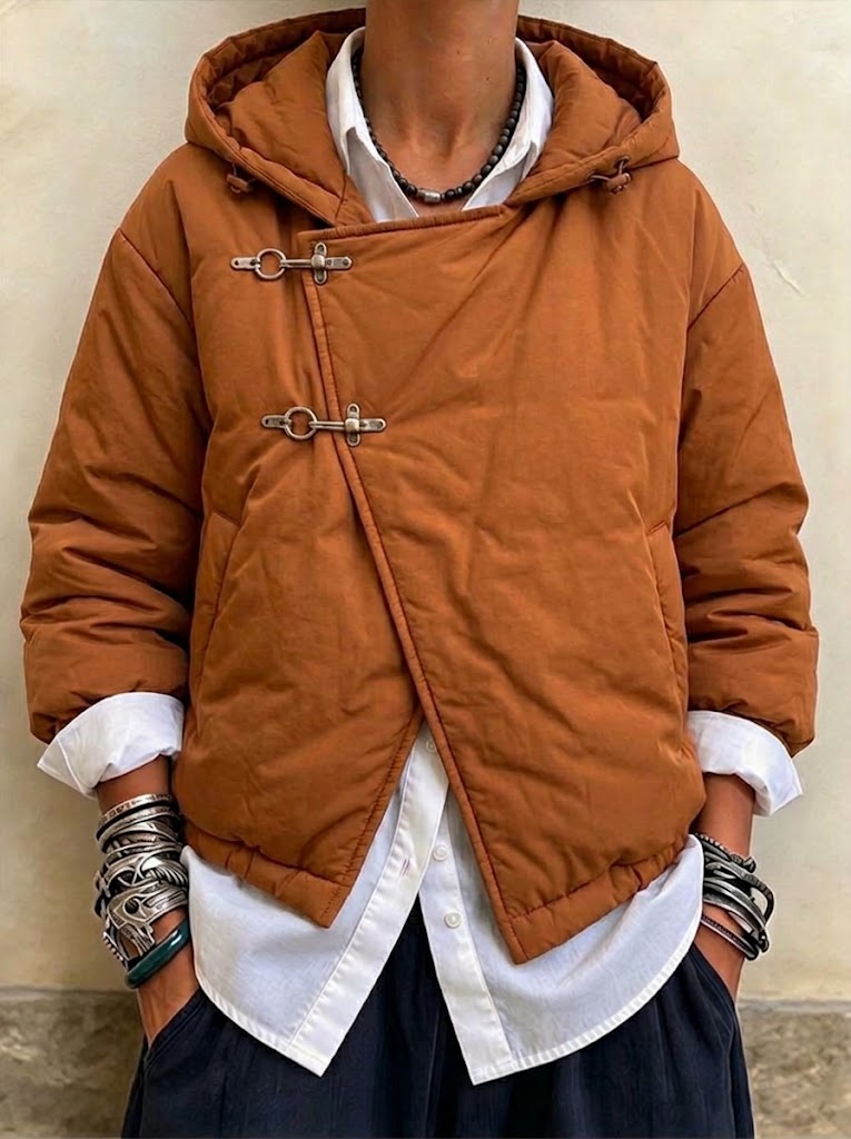Casual Hooded Asymmetric Quilted Padded Jacket