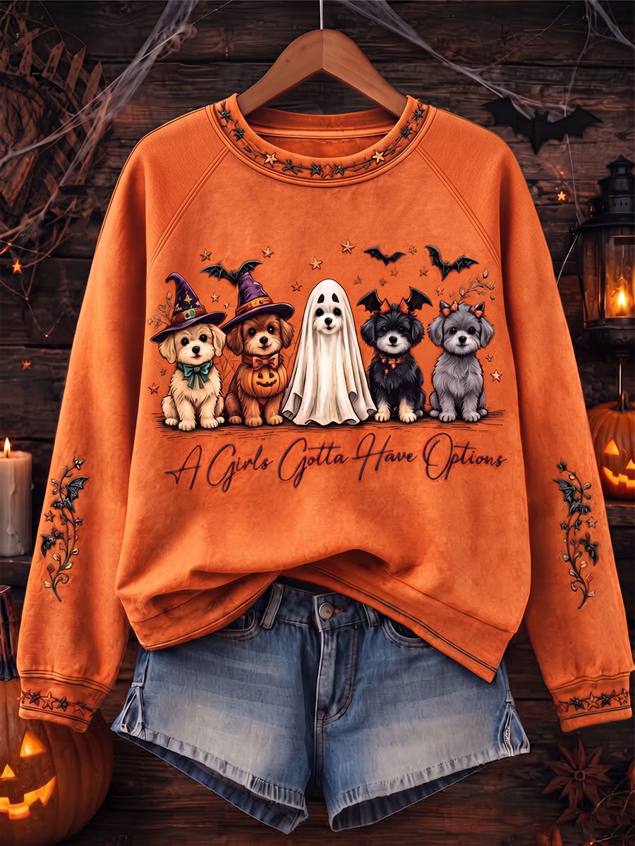 Cozy Puppies On The Move Halloween Sweatshirt