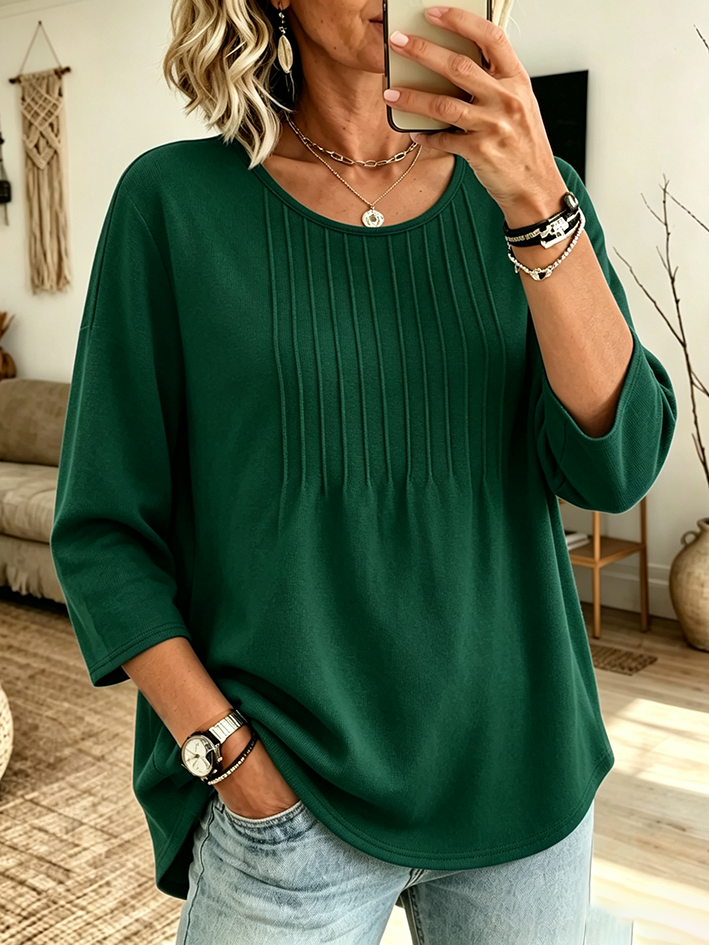 Cozy Minimalist Pleated Top