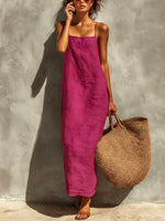 Women's Solid Color Art Casual Chic Loose Long Dress