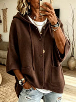 Vibrant Knit Hooded Oversize Cardigan