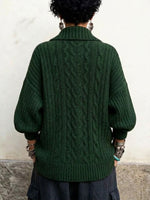 Cable-knit Double-breasted Cardigan