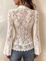 Romantic Vintage Lace Zip-Up Top