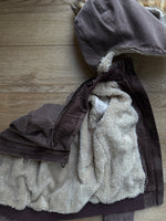 Casual Faux Fur-trimmed Hooded Bomber Jacket With Faux Shearling Lining