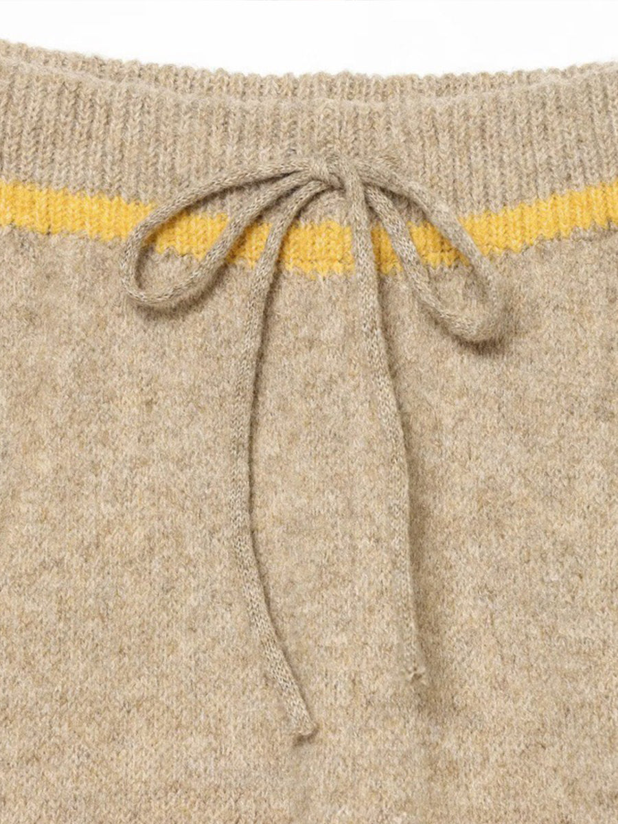 Chic Color Block Trim Knit Loungewear Set