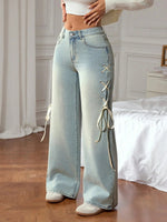 Stylish Casual Side-lace-up Jeans