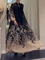 Elegant, Loose, And Comfortable Two-piece Set Featuring A Printed Chiffon Camisole Dress And A Long-sleeved Dress.