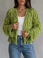 Ombré Knit Cardigan With Fringe