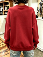Bold Cozy Oversized Cutout Red Sweatshirt