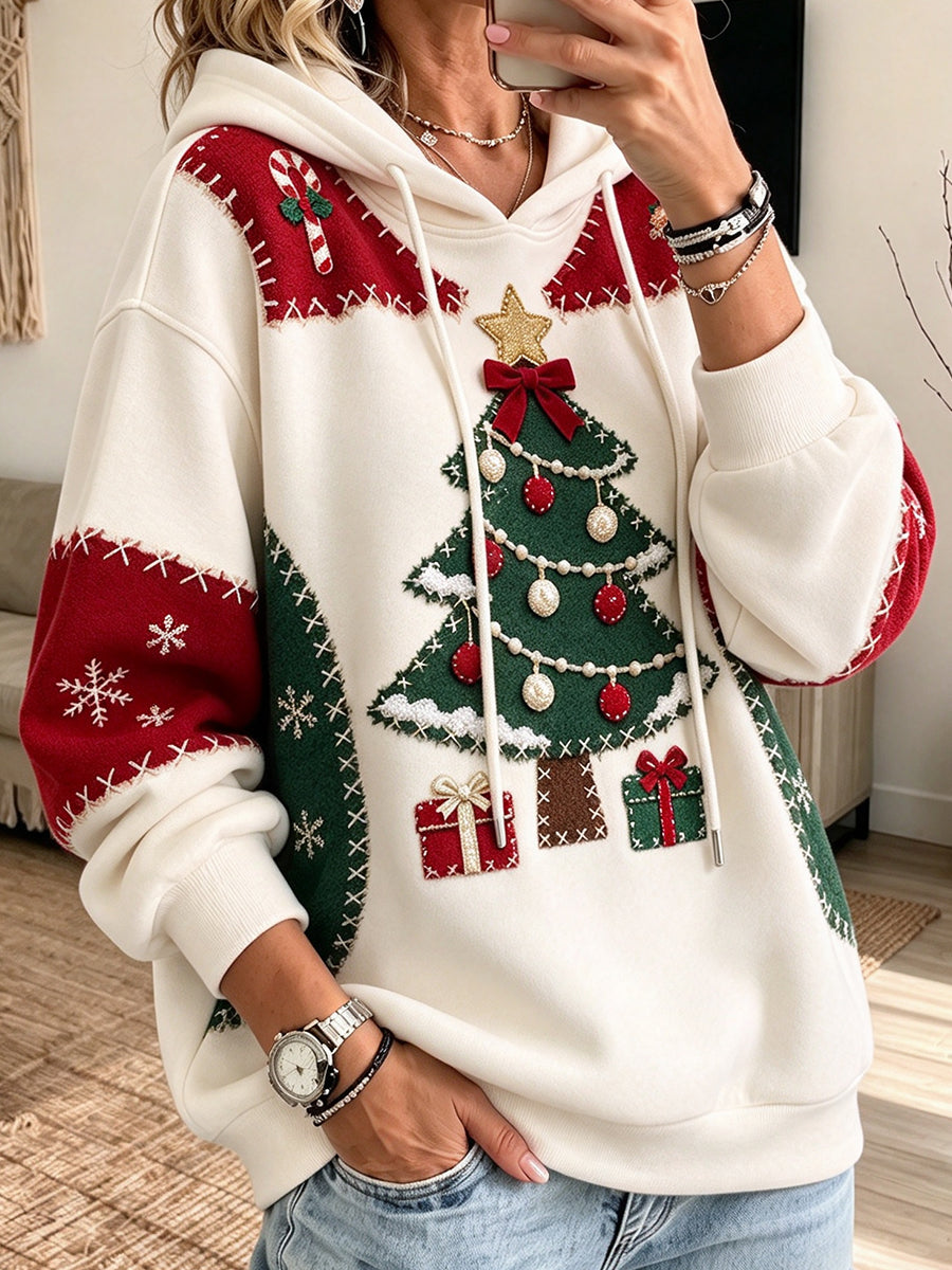 Christmas-print Cotton Hoodie