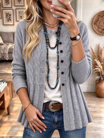 Women's Classic Cable Knit Button-down Cardigan Sweater