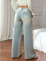 Stylish Casual Side-lace-up Jeans