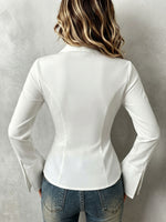 Chic Tailored Slim-fit Lapel Collar Shirt