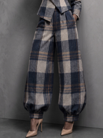 Sophisticated Plaid Wool-Blend Tailored Blazer