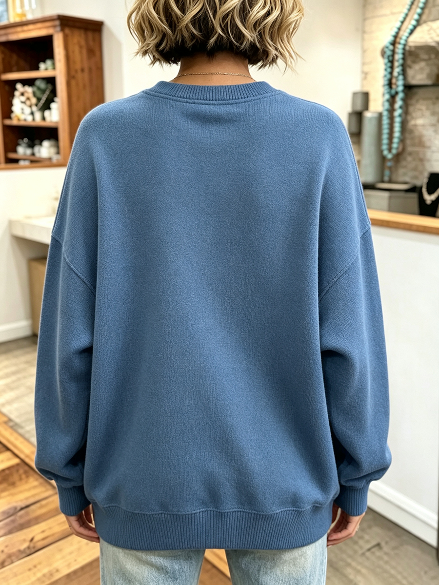 Cozy Relaxed Pleated Oversized Sweatshirt
