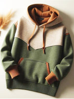 Casual Color-block Hooded Sweatshirt