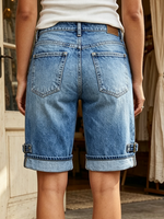 Chic Stretch-denim Bermuda Shorts