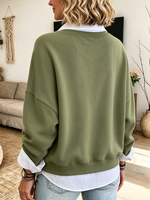 Relaxed Casual Off Shoulder Layered Sweatshirt