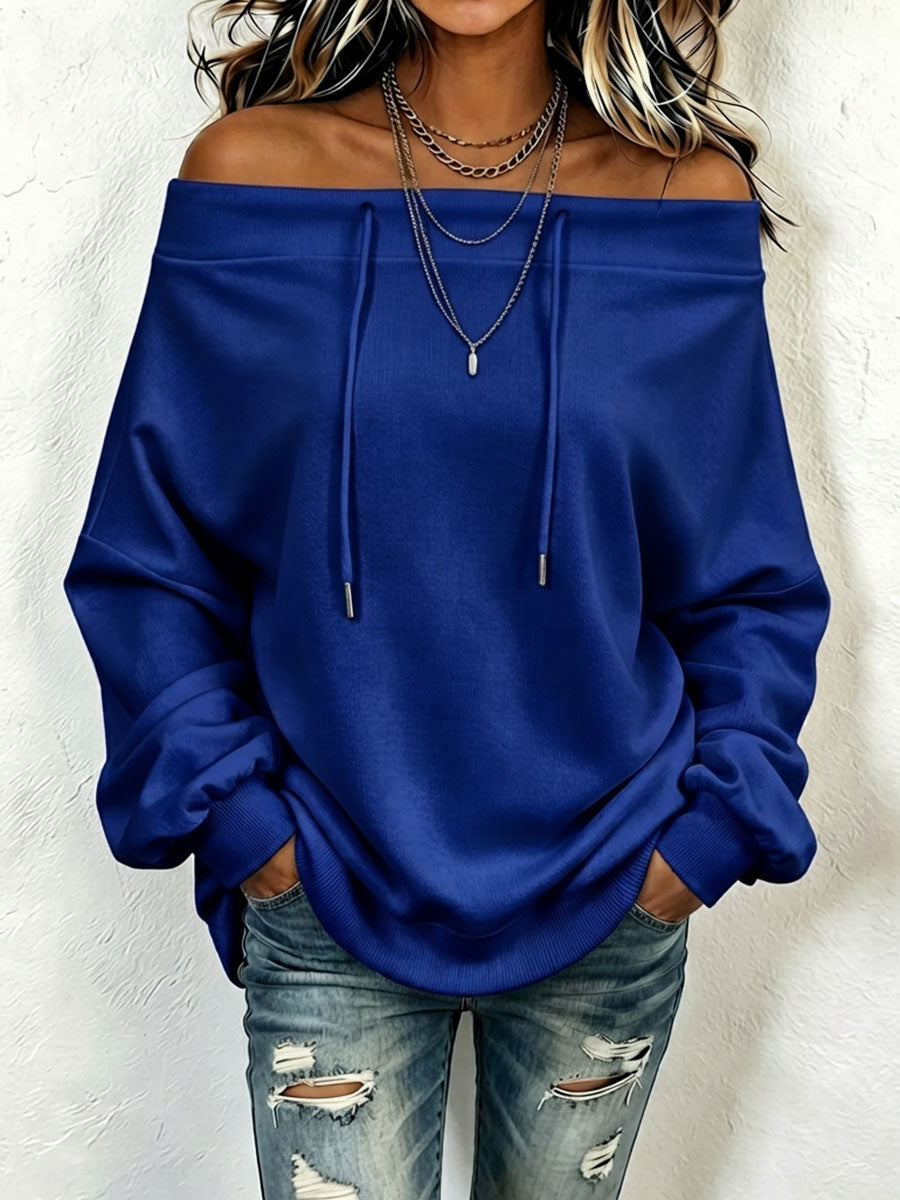 Stylish Off-the-shoulder Oversize Sweatshirt