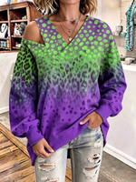Chic Crossover Artistic Polka Dots V-neck Sweatshirt