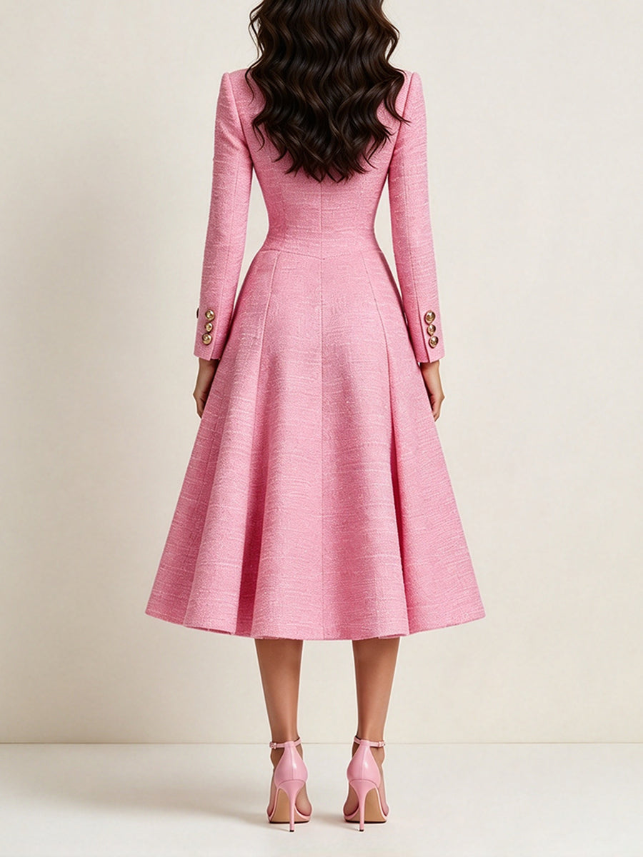 Elegant Tweed Midi Dress