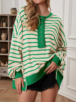 Color-block Loose Casual Long-sleeve Striped Button-up Sweatercolor-block Loose Casual Long-sleeve Striped Button-up Sweatercolor-block Loose Casual Long-sleeve Striped Button-up Sweater