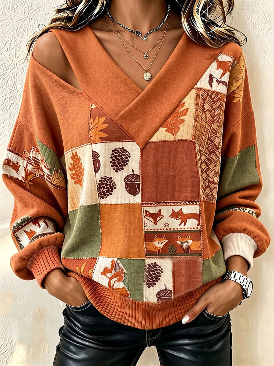 Chic Cutout Autumnal Sweatshirt