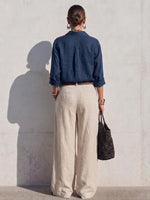 Cozy Casual Linen Cotton Loose Straight Pants