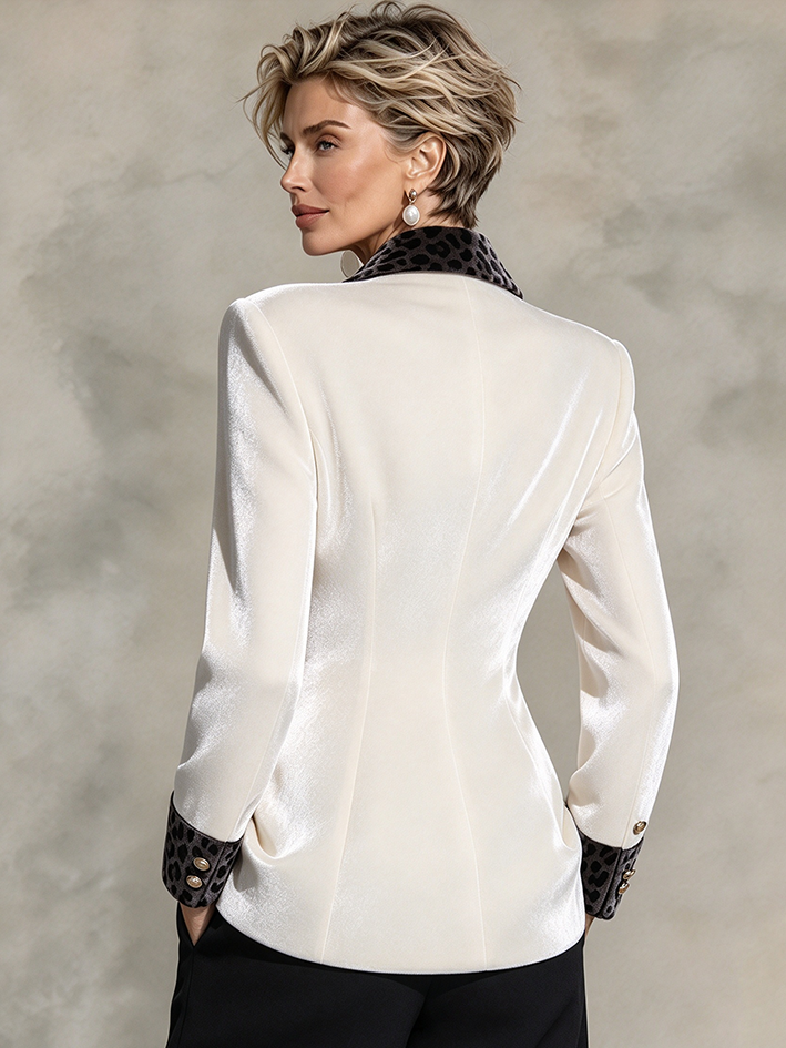 Elegant Formal Velvet Leopard Top