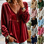 Cozy Velvet Top With Lace Paneling